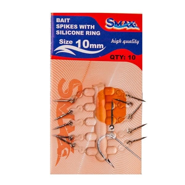 ИГЛА ЗА СТРЪВ СЪС СИЛИКОНОВ РИНГ SMAX BAIT SPIKES WITH SILICONE RING 10ММ