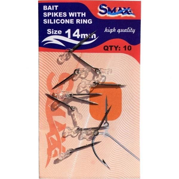 ИГЛА ЗА СТРЪВ СЪС СИЛИКОНОВ РИНГ SMAX BAIT SPIKES WITH SILICONE RING 14ММ