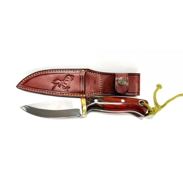 Ловен Нож с Кожена Кания 01 – Black, Brown Handle