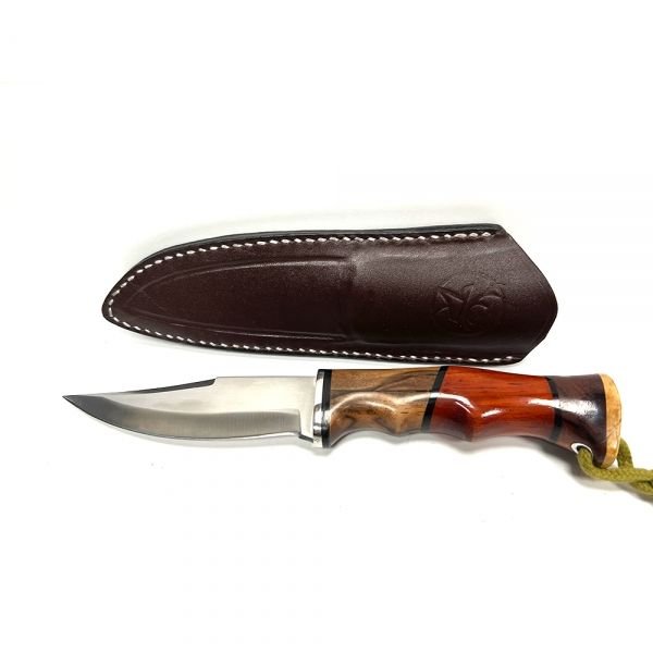 Ловен Нож с Тъмно Кафява Кожена Кания - 09