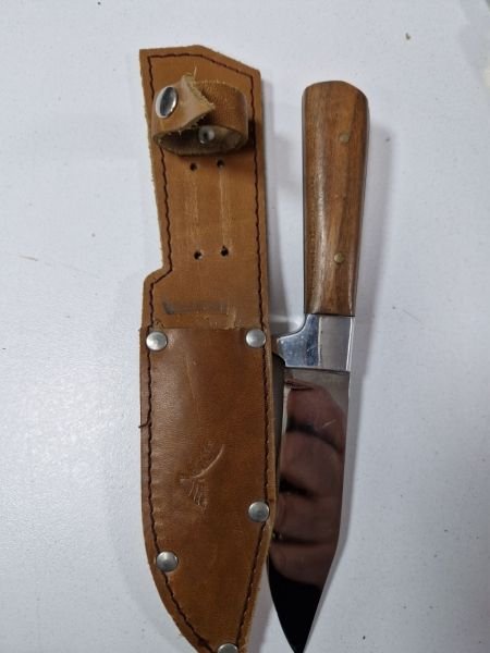 Нож Smax Дървен цвят + калъф